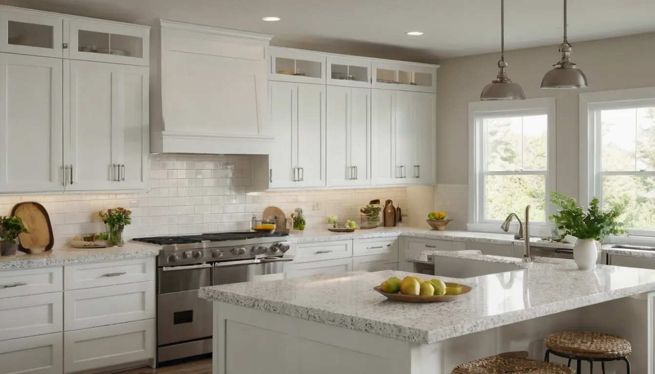 Newly remodeled kitchen with white cabinets and quartz counters in a home near Fort Lauderdale